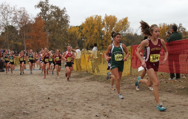 2009 CIF XC Girls D4-027.JPG - 2009 California CIF Cross Country Championships, Woodward Park, Fresno, California